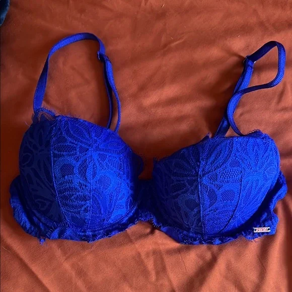 Vibrant Blue Lace Bra - Picture 1 of 6